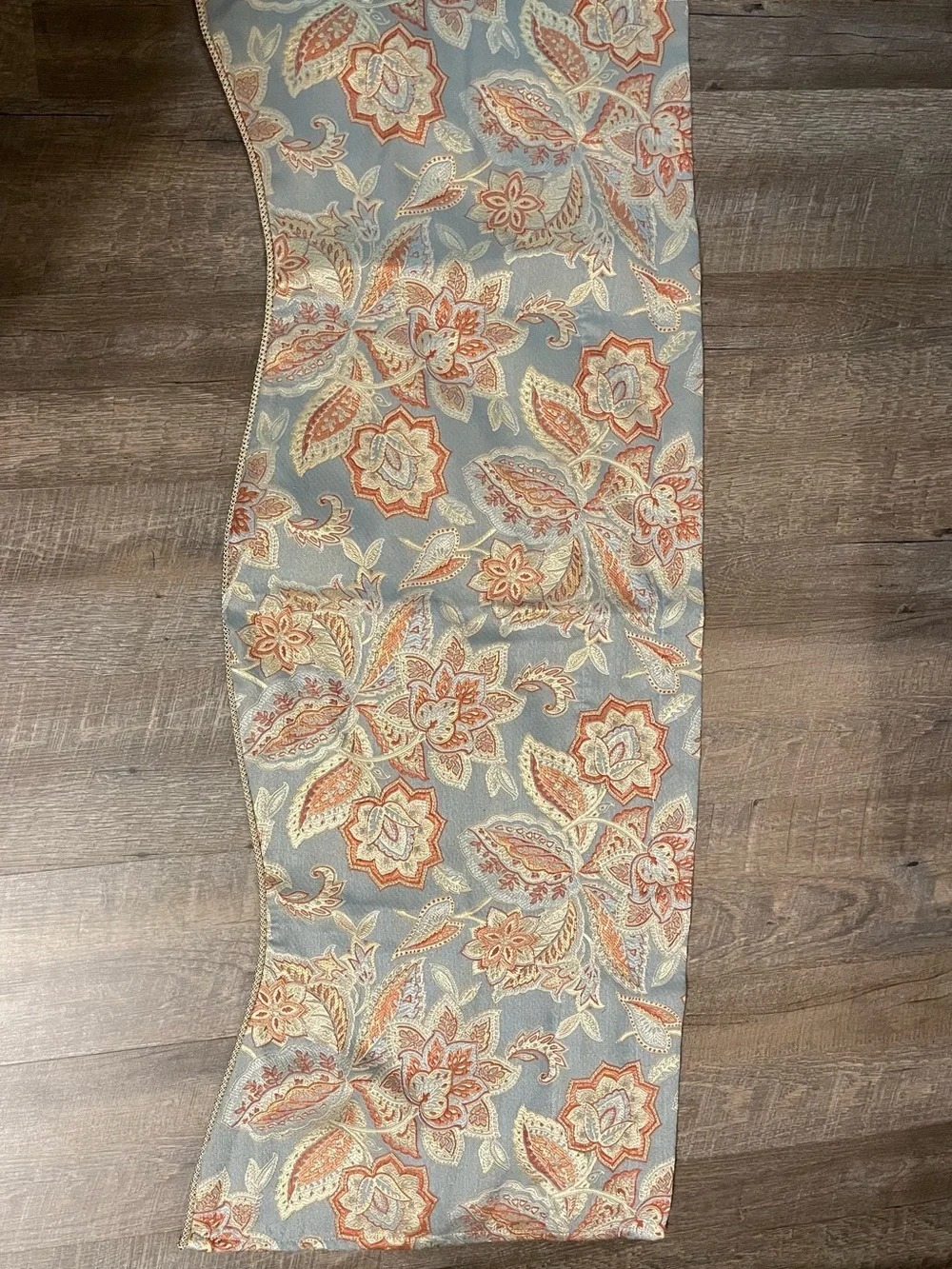 Waverly Blue and Coral Paisley Floral Valance